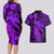 Aloha Hawaii Couples Matching Long Sleeve Bodycon Dress and Hawaiian Shirt Hammerhead Shark Tattoo Polynesian Summer - Violet LT9 - Polynesian Pride