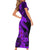 Aloha Hawaii Short Sleeve Bodycon Dress Hammerhead Shark Tattoo Polynesian Summer - Violet LT9 - Polynesian Pride