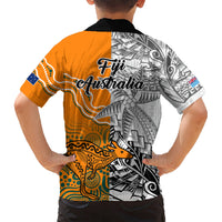 Fiji Australia Rugby Kid Hawaiian Shirt World Cup 2023 Polynesia Tapa Mixed Indigenous Aboriginal LT9 - Polynesian Pride