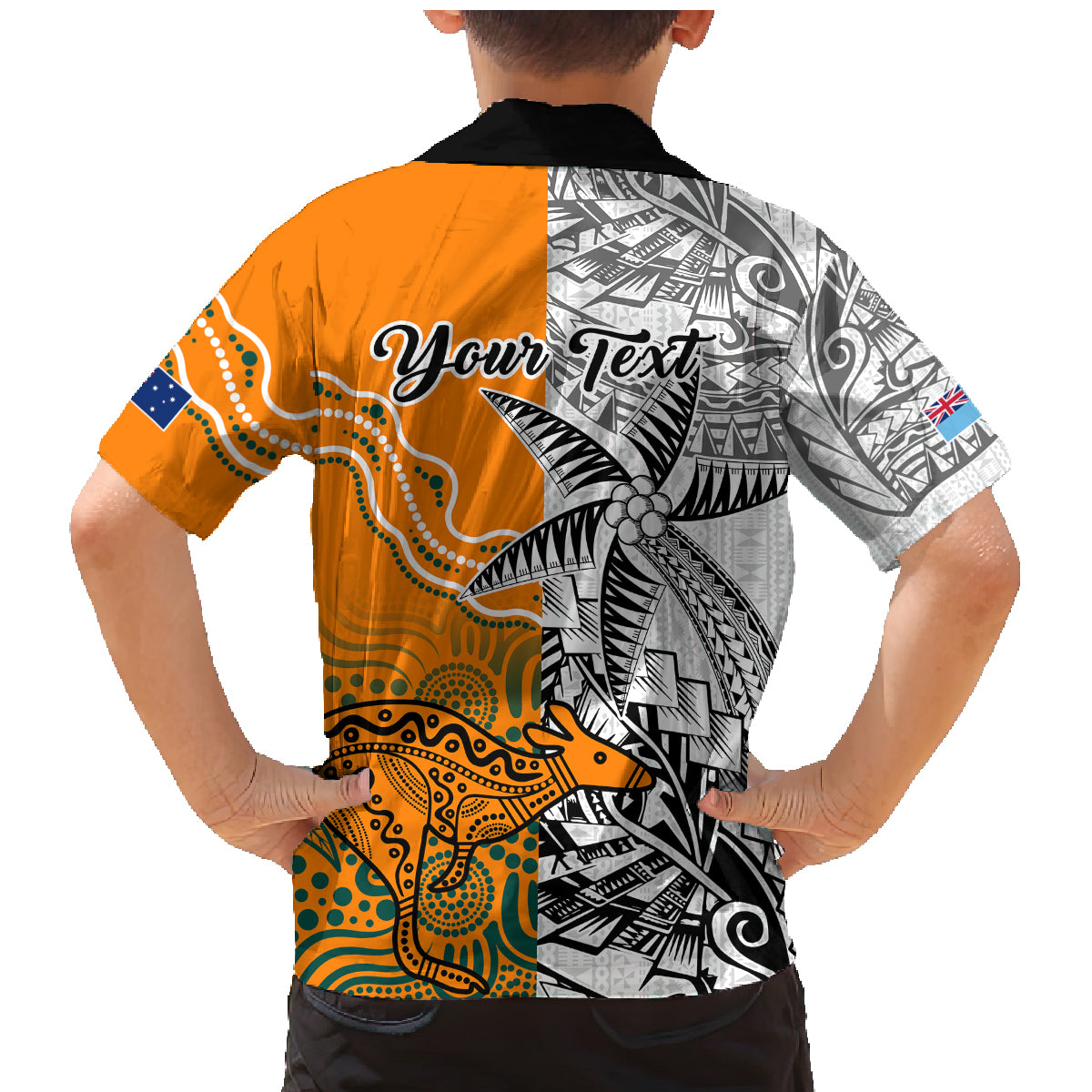 personalised-fiji-australia-rugby-family-matching-mermaid-dress-and-hawaiian-shirt-world-cup-2023-polynesia-tapa-mixed-indigenous-aboriginal