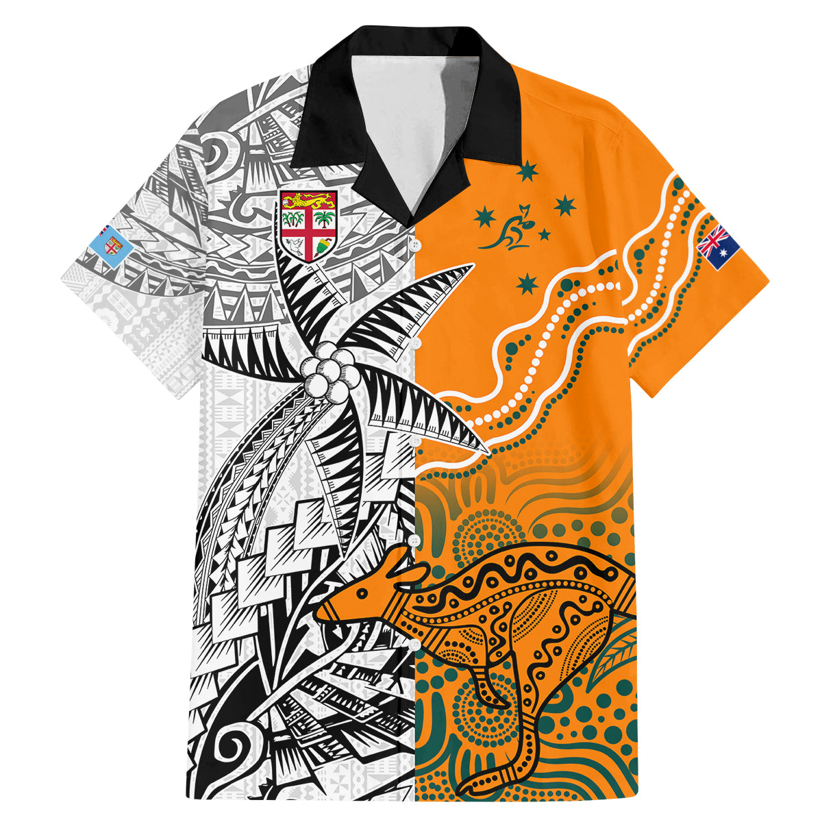 personalised-fiji-australia-rugby-family-matching-mermaid-dress-and-hawaiian-shirt-world-cup-2023-polynesia-tapa-mixed-indigenous-aboriginal
