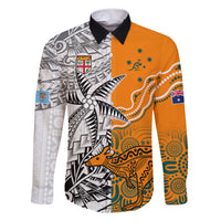 personalised-fiji-australia-rugby-family-matching-short-sleeve-bodycon-dress-and-hawaiian-shirt-world-cup-2023-polynesia-tapa-mixed-indigenous-aboriginal