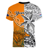 personalised-fiji-australia-rugby-women-v-neck-t-shirt-world-cup-2023-polynesia-tapa-mixed-indigenous-aboriginal