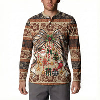 Fiji Masi Christmas Bow Button Sweatshirt Marau na Kerisimasi LT9 - Polynesian Pride
