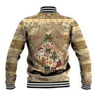 Hawai'i Kapa Christmas Bow Baseball Jacket Mele Kalikimaka LT9 - Polynesian Pride