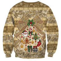 Hawai'i Kapa Christmas Bow Sweatshirt Mele Kalikimaka LT9 - Polynesian Pride