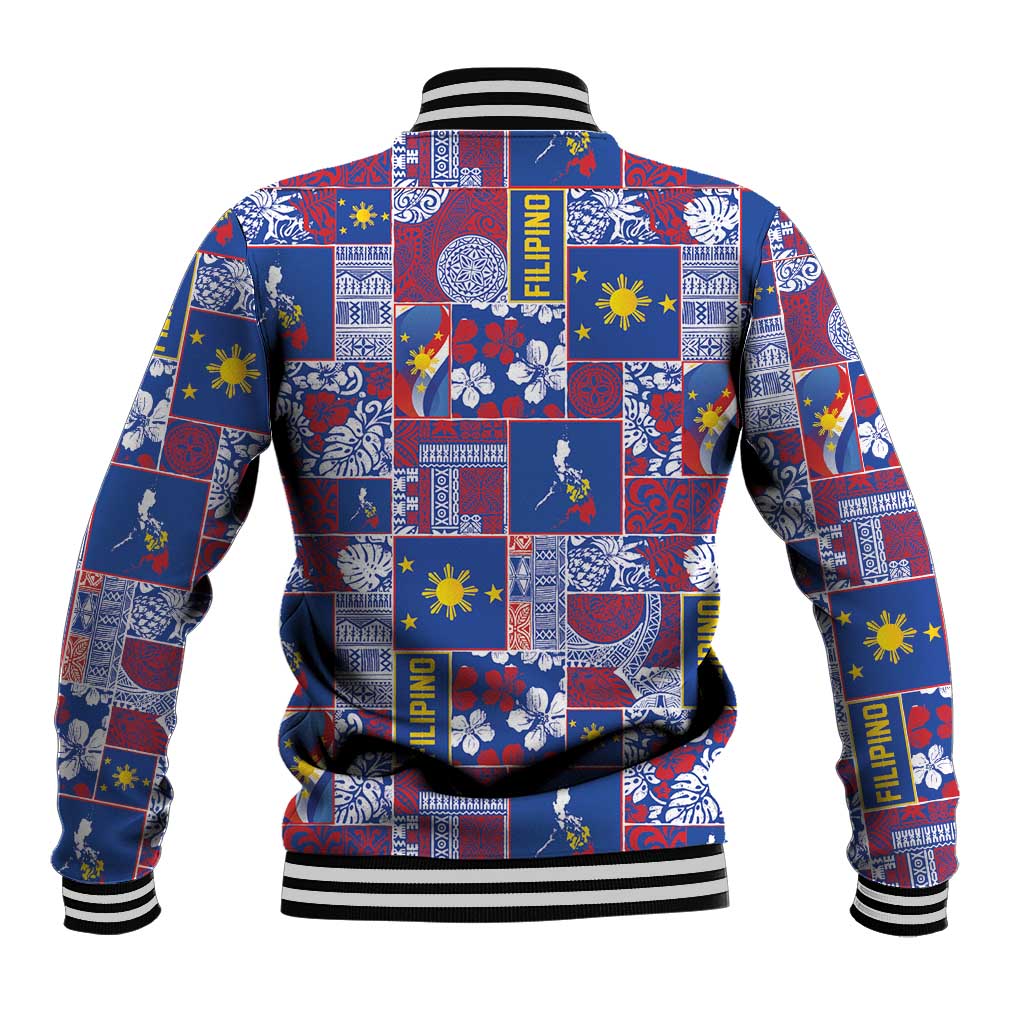 Filipino Maligayang Pasko Baseball Jacket Pacific Patchwork Xmas Vibes LT9 - Polynesian Pride