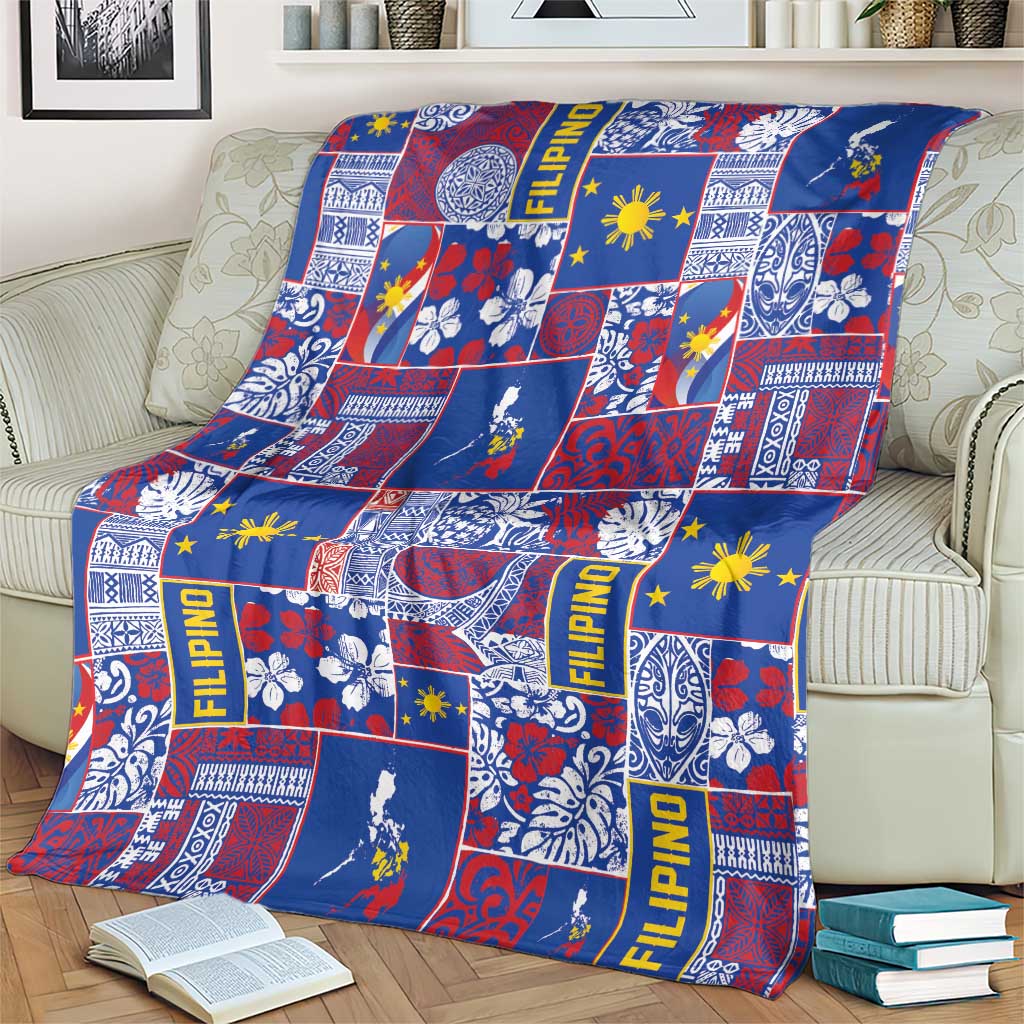 Filipino Maligayang Pasko Blanket Pacific Patchwork Xmas Vibes - Polynesian Pride
