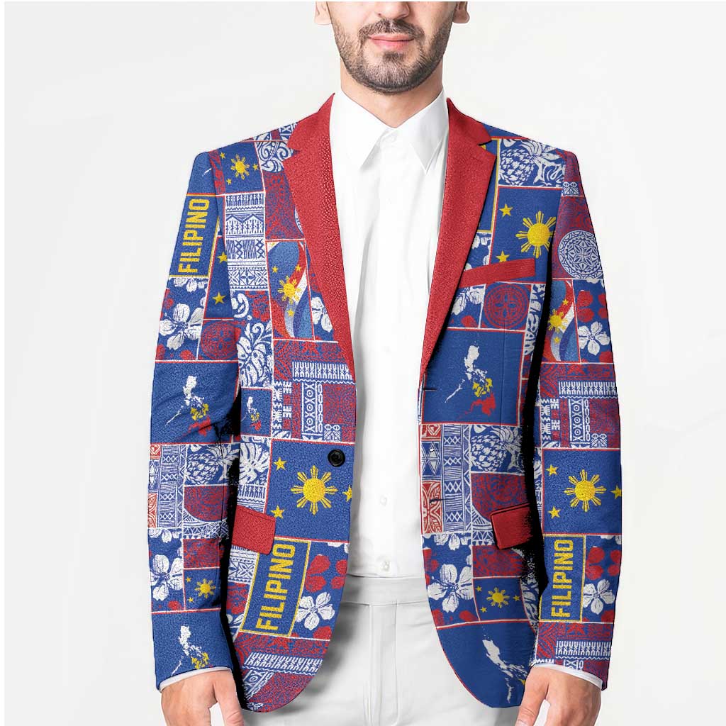 Filipino Maligayang Pasko Blazer Pacific Patchwork Xmas Vibes - Polynesian Pride