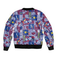 Filipino Maligayang Pasko Bomber Jacket Pacific Patchwork Xmas Vibes LT9 - Polynesian Pride