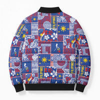 Filipino Maligayang Pasko Bomber Puffer Jacket Pacific Patchwork Xmas Vibes LT9 - Polynesian Pride