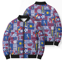 Filipino Maligayang Pasko Bomber Puffer Jacket Pacific Patchwork Xmas Vibes LT9 - Polynesian Pride