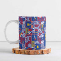 Filipino Maligayang Pasko Ceramic Mug Pacific Patchwork Xmas Vibes LT9 Blue - Polynesian Pride