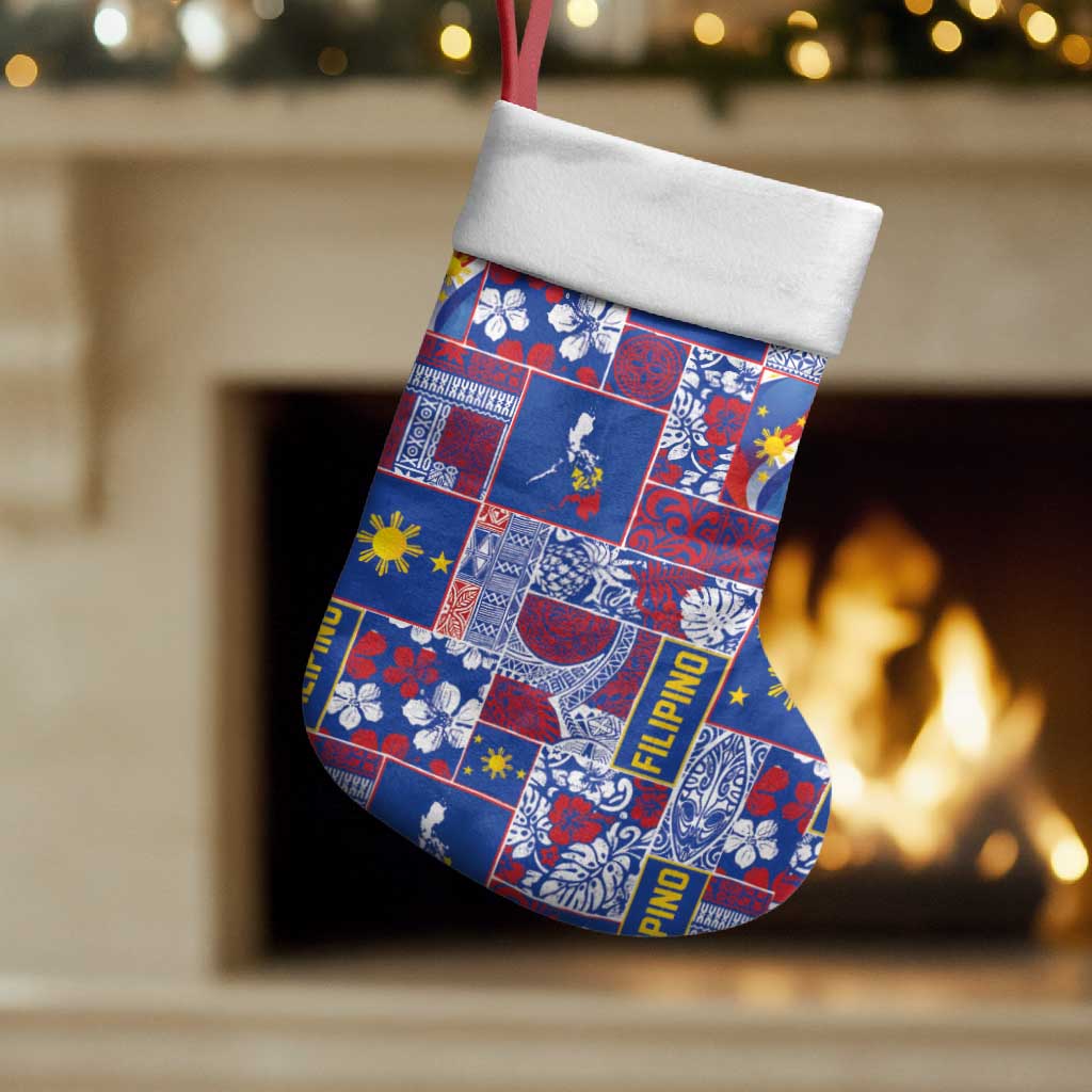 Filipino Maligayang Pasko Christmas Stocking Pacific Patchwork Xmas Vibes - Polynesian Pride