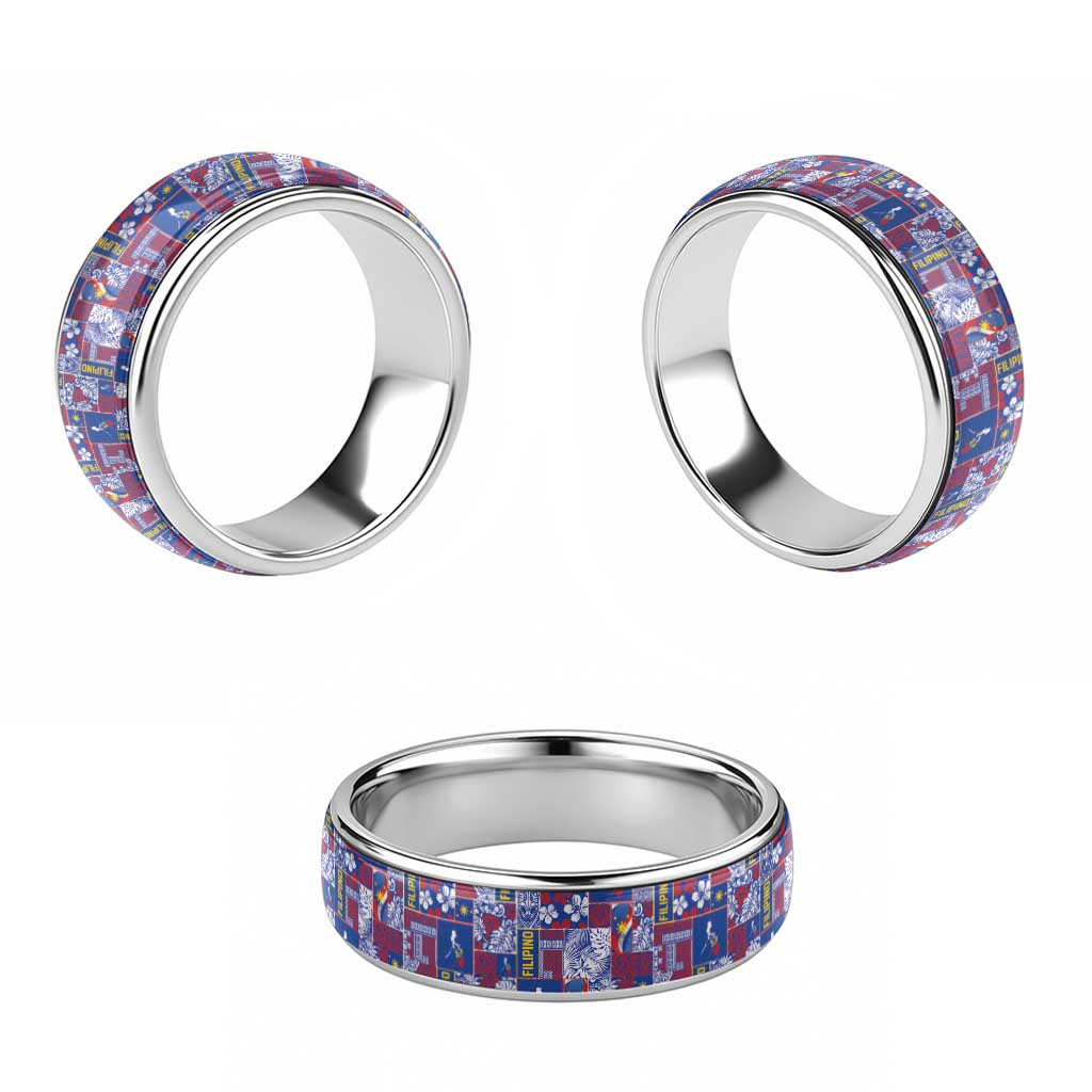 Filipino Maligayang Pasko Classic Ring Pacific Patchwork Xmas Vibes LT9 - Polynesian Pride