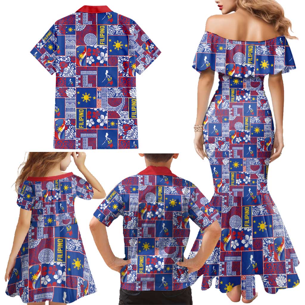 Filipino Maligayang Pasko Family Matching Mermaid Dress and Hawaiian Shirt Pacific Patchwork Xmas Vibes - Polynesian Pride