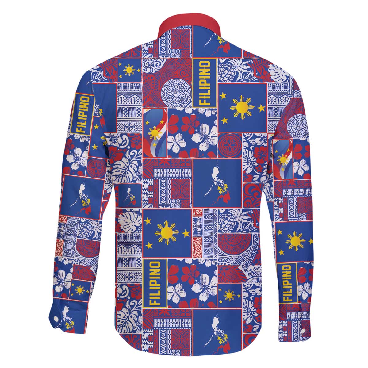 Filipino Maligayang Pasko Family Matching Off The Shoulder Long Sleeve Dress and Hawaiian Shirt Pacific Patchwork Xmas Vibes - Polynesian Pride