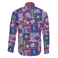 Filipino Maligayang Pasko Family Matching Off The Shoulder Long Sleeve Dress and Hawaiian Shirt Pacific Patchwork Xmas Vibes - Polynesian Pride