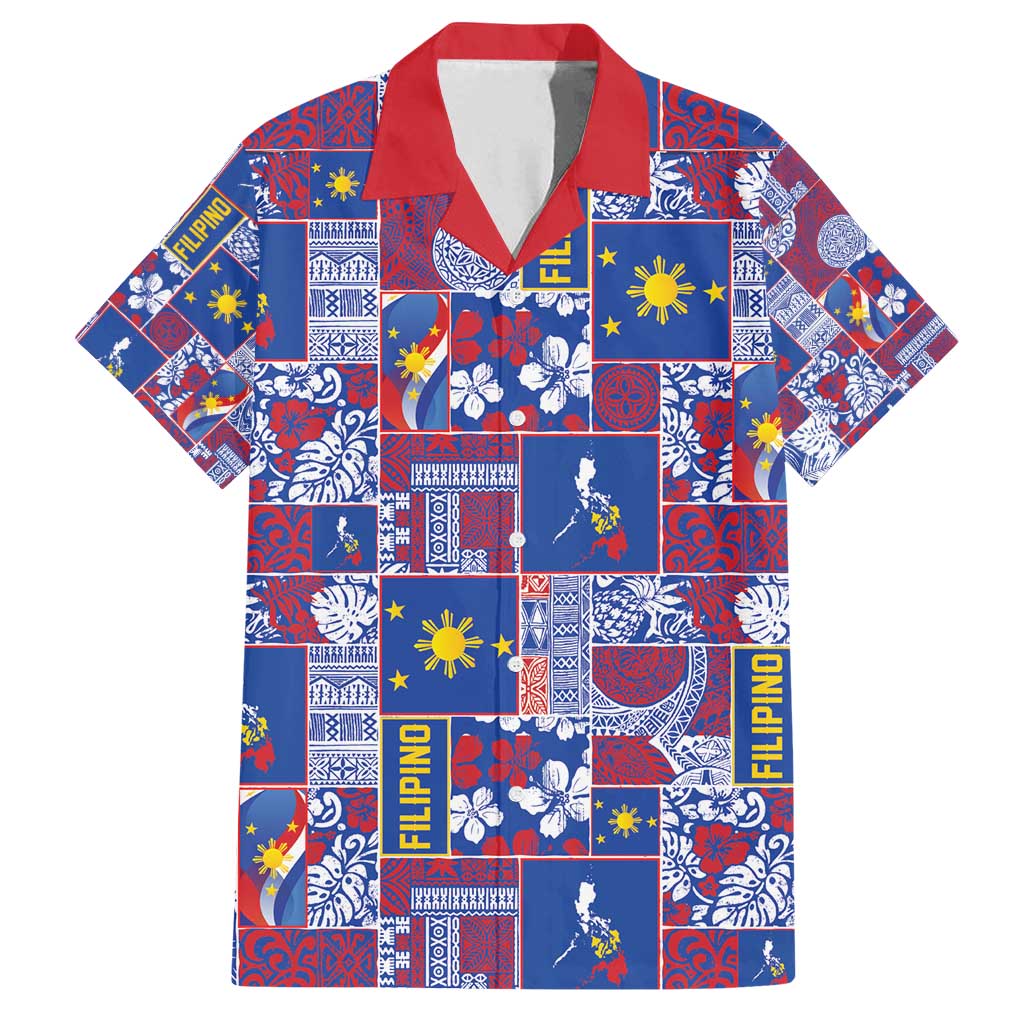 Filipino Maligayang Pasko Family Matching Off Shoulder Maxi Dress and Hawaiian Shirt Pacific Patchwork Xmas Vibes - Polynesian Pride