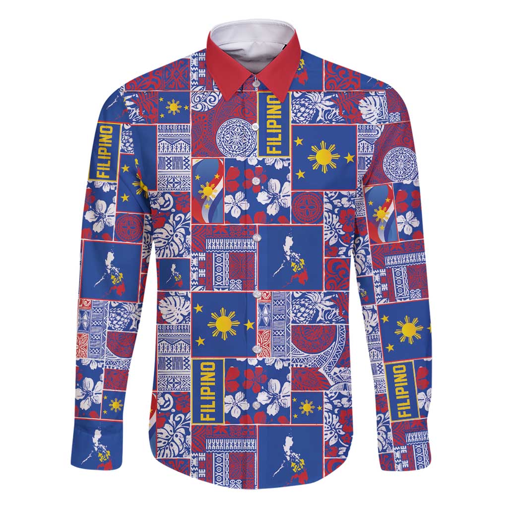 Filipino Maligayang Pasko Family Matching Off Shoulder Maxi Dress and Hawaiian Shirt Pacific Patchwork Xmas Vibes - Polynesian Pride