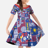 Filipino Maligayang Pasko Family Matching Short Sleeve Bodycon Dress and Hawaiian Shirt Pacific Patchwork Xmas Vibes - Polynesian Pride