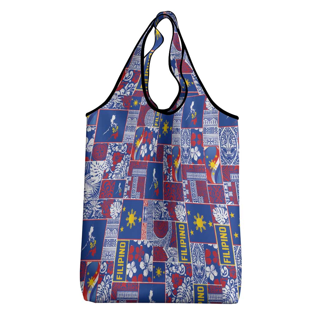 Filipino Maligayang Pasko Grocery Bag Pacific Patchwork Xmas Vibes LT9 - Polynesian Pride