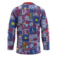 Filipino Maligayang Pasko Hockey Jersey Pacific Patchwork Xmas Vibes - Polynesian Pride