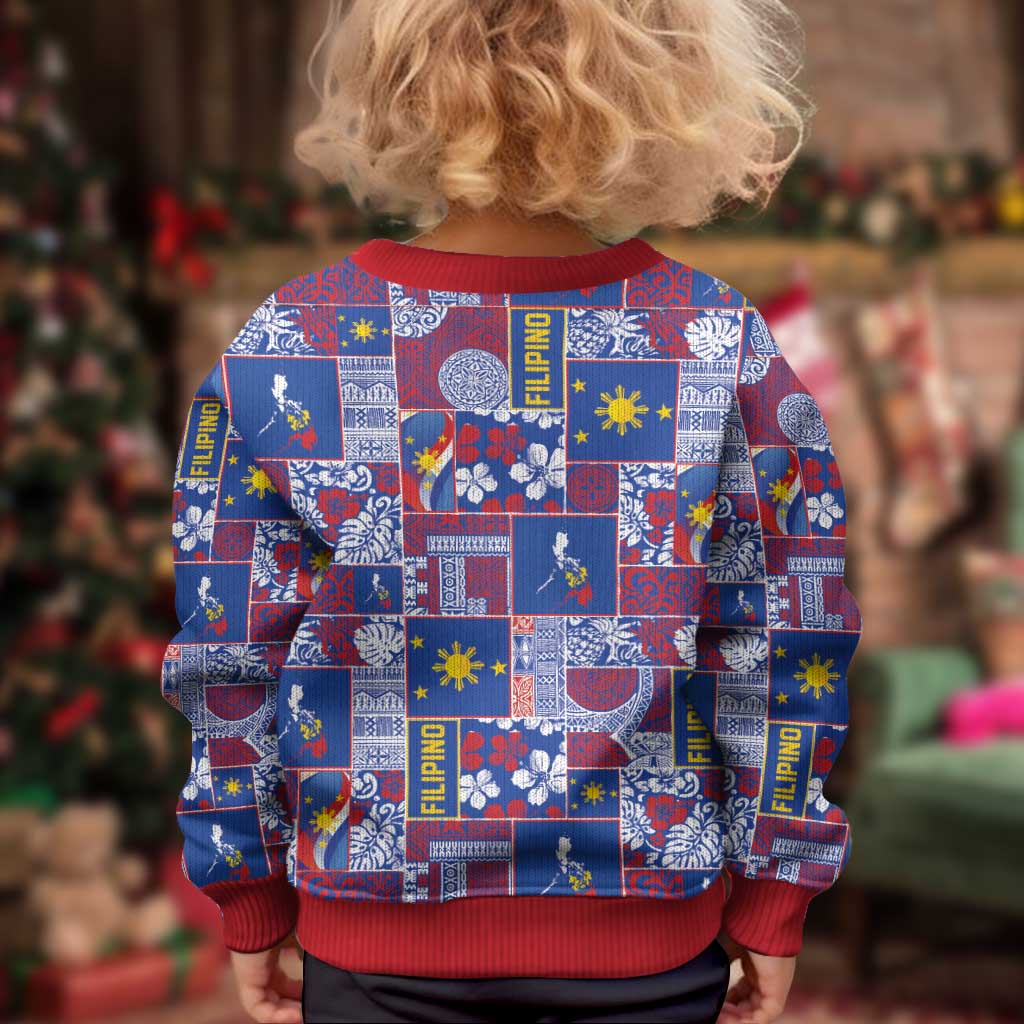 Filipino Maligayang Pasko Kid Ugly Christmas Sweater Pacific Patchwork Xmas Vibes - Polynesian Pride