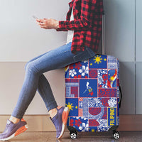 Filipino Maligayang Pasko Luggage Cover Pacific Patchwork Xmas Vibes - Polynesian Pride