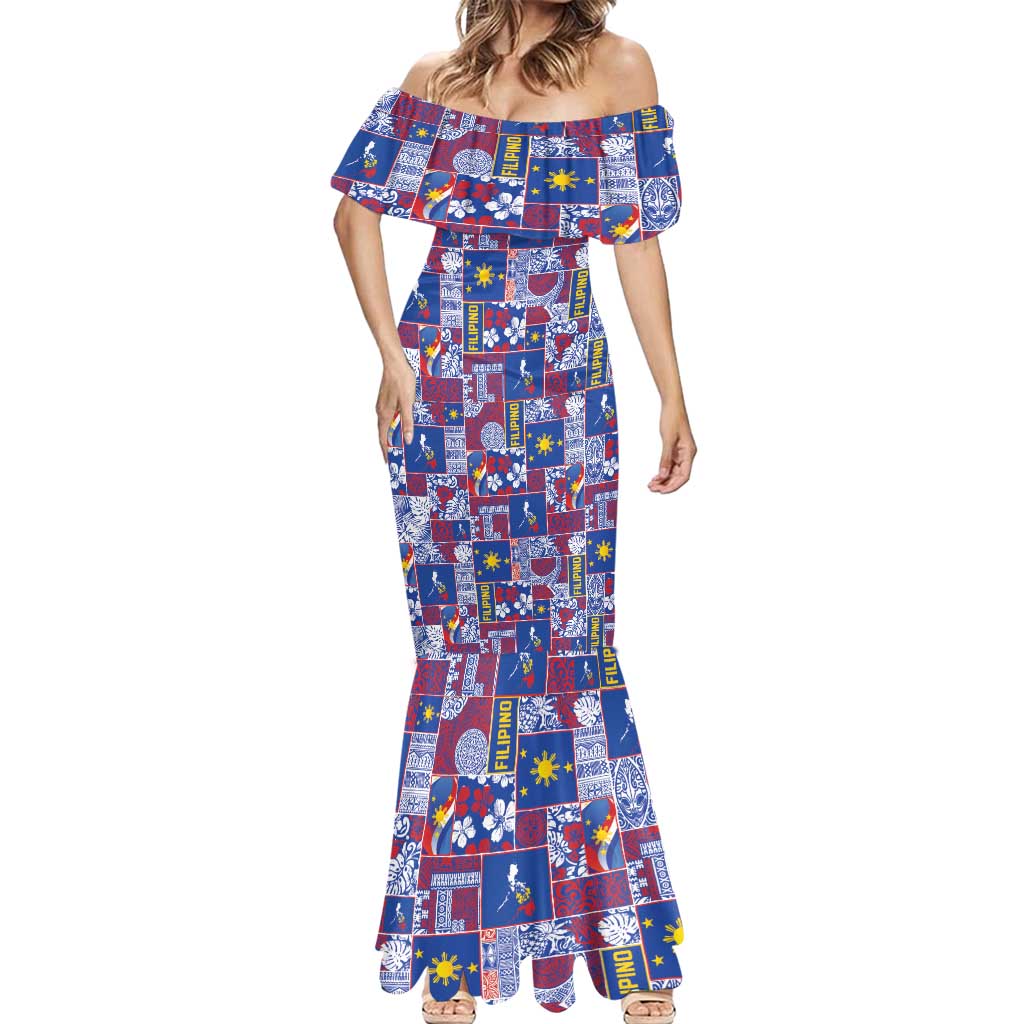 Filipino Maligayang Pasko Mermaid Dress Pacific Patchwork Xmas Vibes - Polynesian Pride