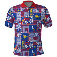 Filipino Maligayang Pasko Polo Shirt Pacific Patchwork Xmas Vibes - Polynesian Pride