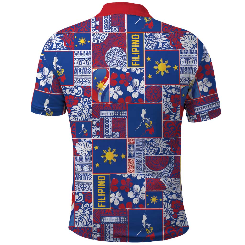 Filipino Maligayang Pasko Polo Shirt Pacific Patchwork Xmas Vibes - Polynesian Pride