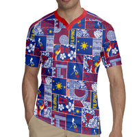 Filipino Maligayang Pasko Rugby Jersey Pacific Patchwork Xmas Vibes - Polynesian Pride