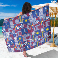 Filipino Maligayang Pasko Sarong Pacific Patchwork Xmas Vibes LT9 One Size 44 x 66 inches Blue - Polynesian Pride