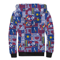 Filipino Maligayang Pasko Sherpa Hoodie Pacific Patchwork Xmas Vibes - Polynesian Pride