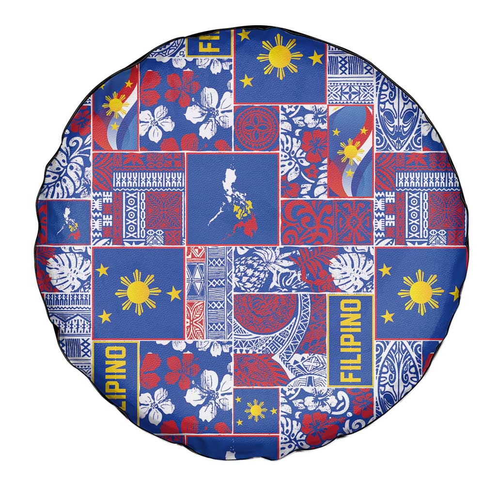 Filipino Maligayang Pasko Spare Tire Cover Pacific Patchwork Xmas Vibes - Polynesian Pride