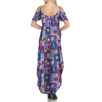 Filipino Maligayang Pasko Summer Maxi Dress Pacific Patchwork Xmas Vibes - Polynesian Pride
