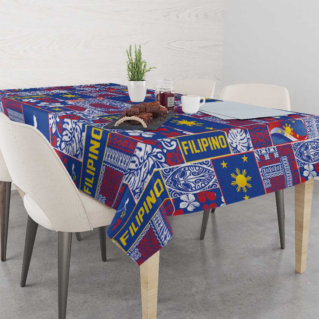 Filipino Maligayang Pasko Tablecloth Pacific Patchwork Xmas Vibes - Polynesian Pride