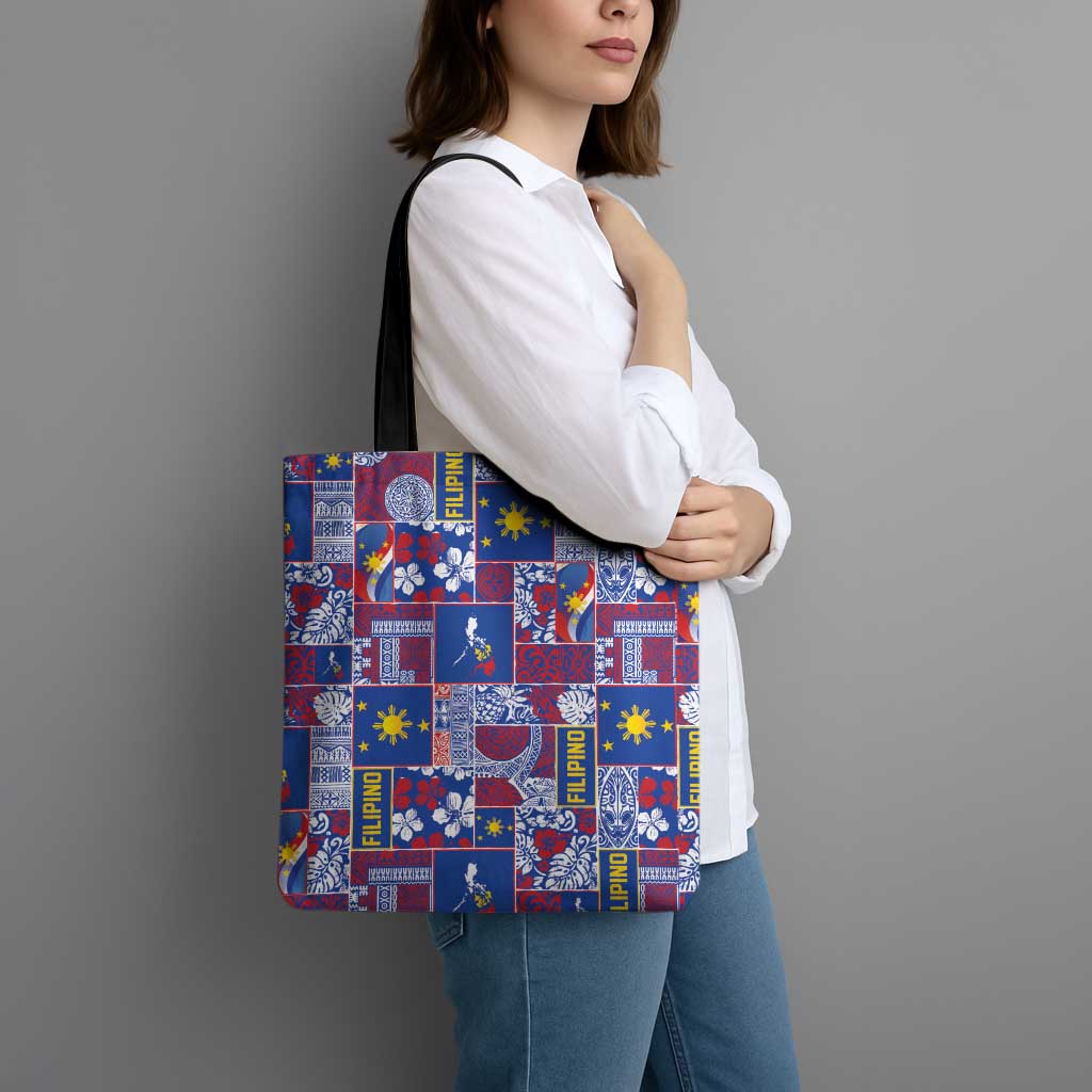 Filipino Maligayang Pasko Tote Bag Pacific Patchwork Xmas Vibes LT9 - Polynesian Pride