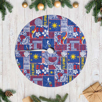 Filipino Maligayang Pasko Tree Skirt Pacific Patchwork Xmas Vibes LT9 Casual Blue - Polynesian Pride