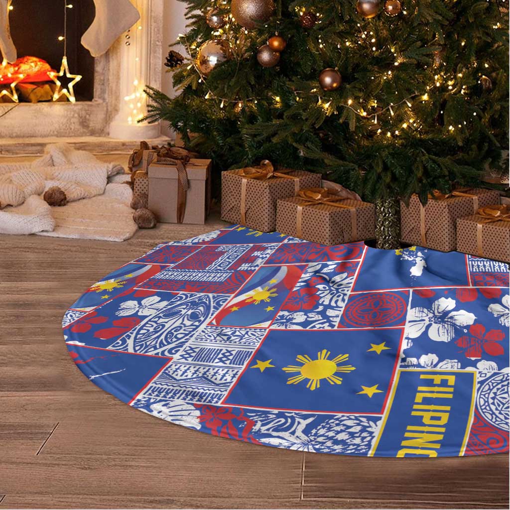 Filipino Maligayang Pasko Tree Skirt Pacific Patchwork Xmas Vibes LT9 - Polynesian Pride