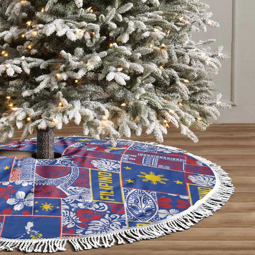 Filipino Maligayang Pasko Tree Skirt Pacific Patchwork Xmas Vibes LT9 - Polynesian Pride