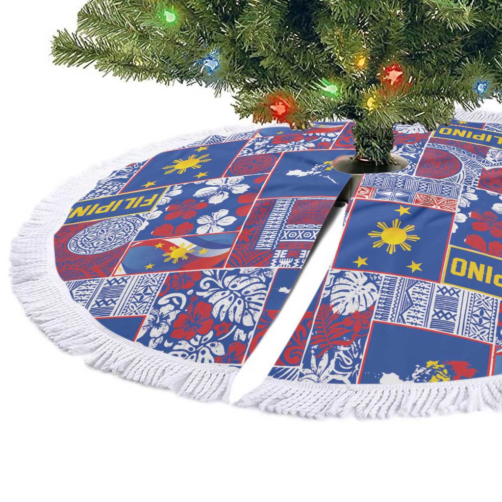 Filipino Maligayang Pasko Tree Skirt Pacific Patchwork Xmas Vibes LT9 - Polynesian Pride