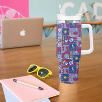 Filipino Maligayang Pasko Tumbler With Handle Pacific Patchwork Xmas Vibes LT9 - Polynesian Pride