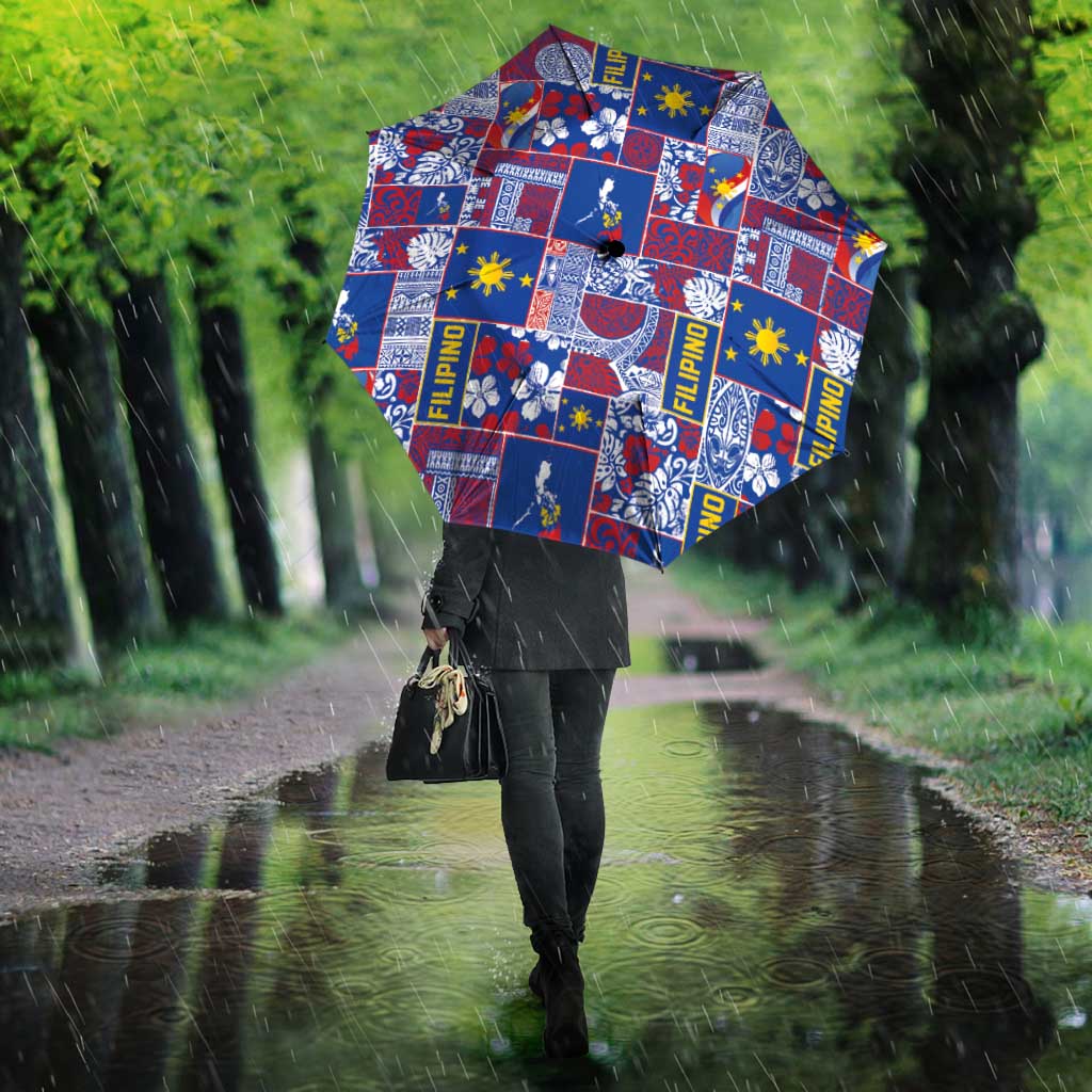 Filipino Maligayang Pasko Umbrella Pacific Patchwork Xmas Vibes - Polynesian Pride