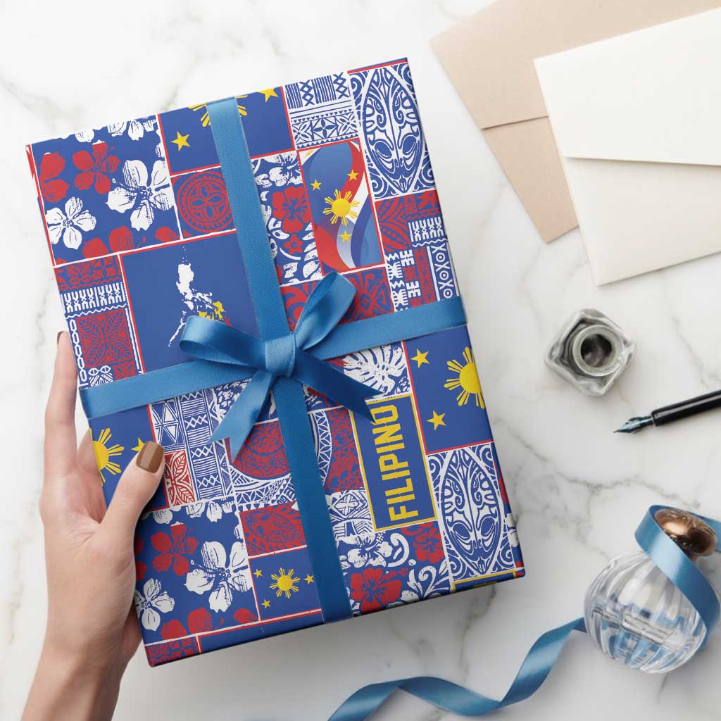 Filipino Maligayang Pasko Wrapping Paper Pacific Patchwork Xmas Vibes LT9 - Polynesian Pride