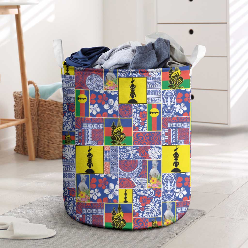 New Caledonia Joyeux Noel Laundry Basket Pacific Patchwork Xmas Vibes LT9 Blue - Polynesian Pride