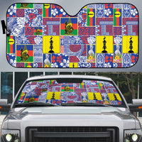New Caledonia Joyeux Noel Auto Sun Shade Pacific Patchwork Xmas Vibes LT9 Blue - Polynesian Pride