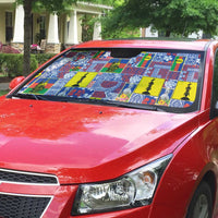 New Caledonia Joyeux Noel Auto Sun Shade Pacific Patchwork Xmas Vibes LT9 - Polynesian Pride