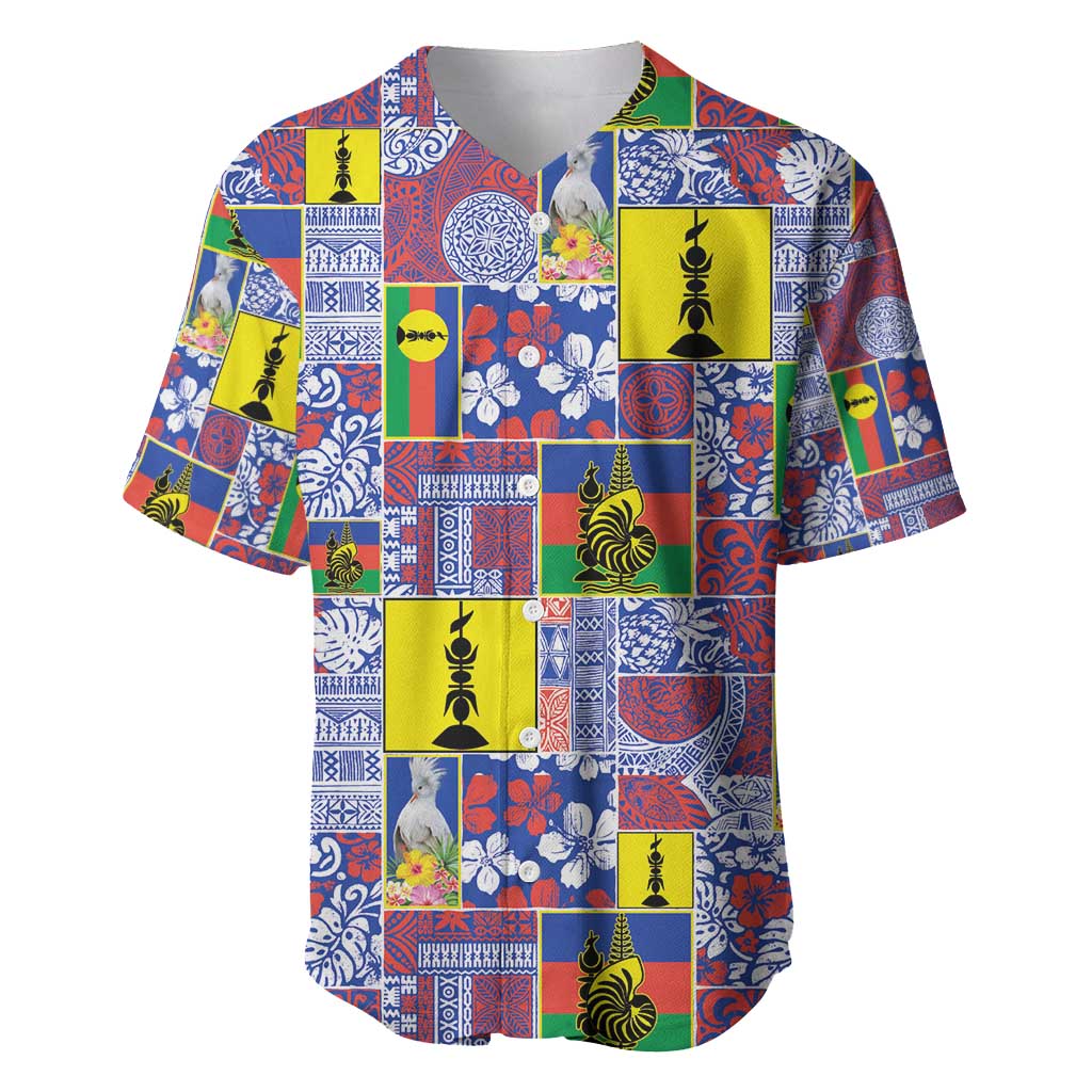 New Caledonia Joyeux Noel Baseball Jersey Pacific Patchwork Xmas Vibes - Polynesian Pride